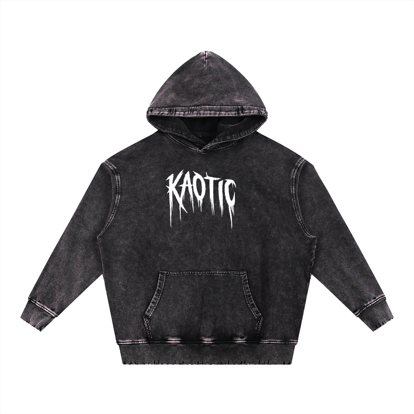 Snow Wash Hand-Frayed Heavyweight  Hoodie