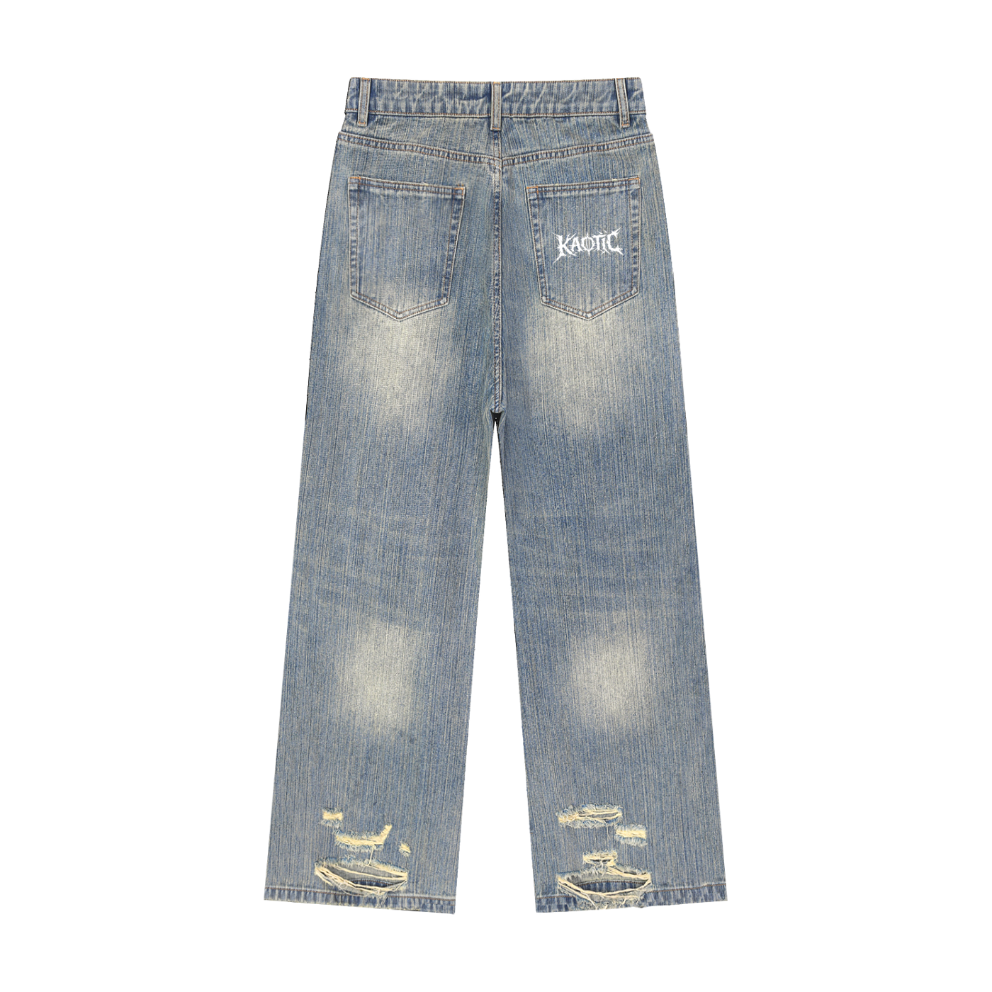 Vintage Wash Distressed Denim Jeans