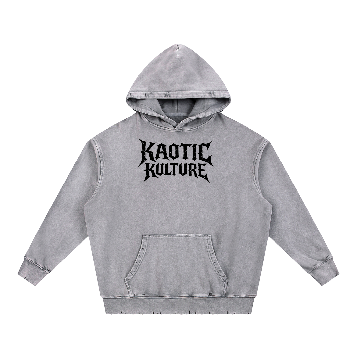 Snow Wash Hand-Frayed Heavyweight  Hoodie