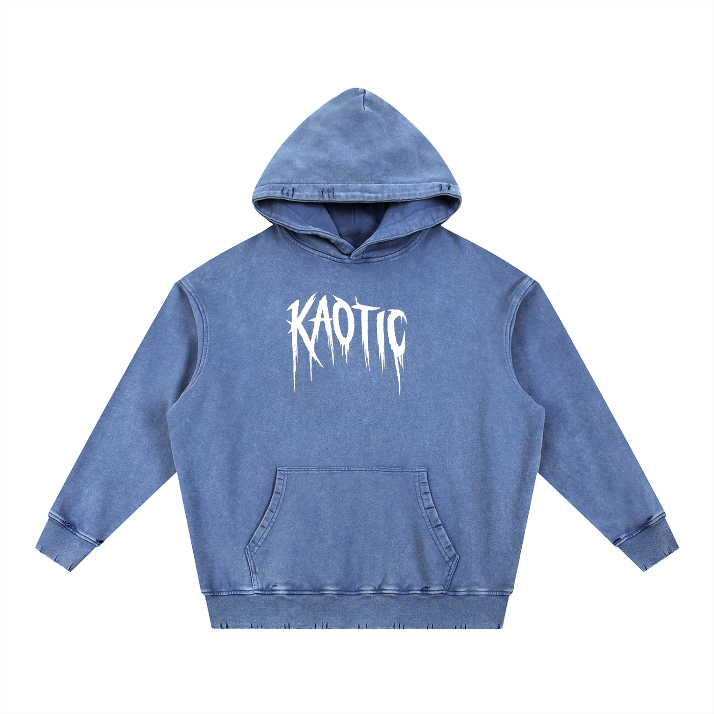 Snow Wash Hand-Frayed Heavyweight  Hoodie