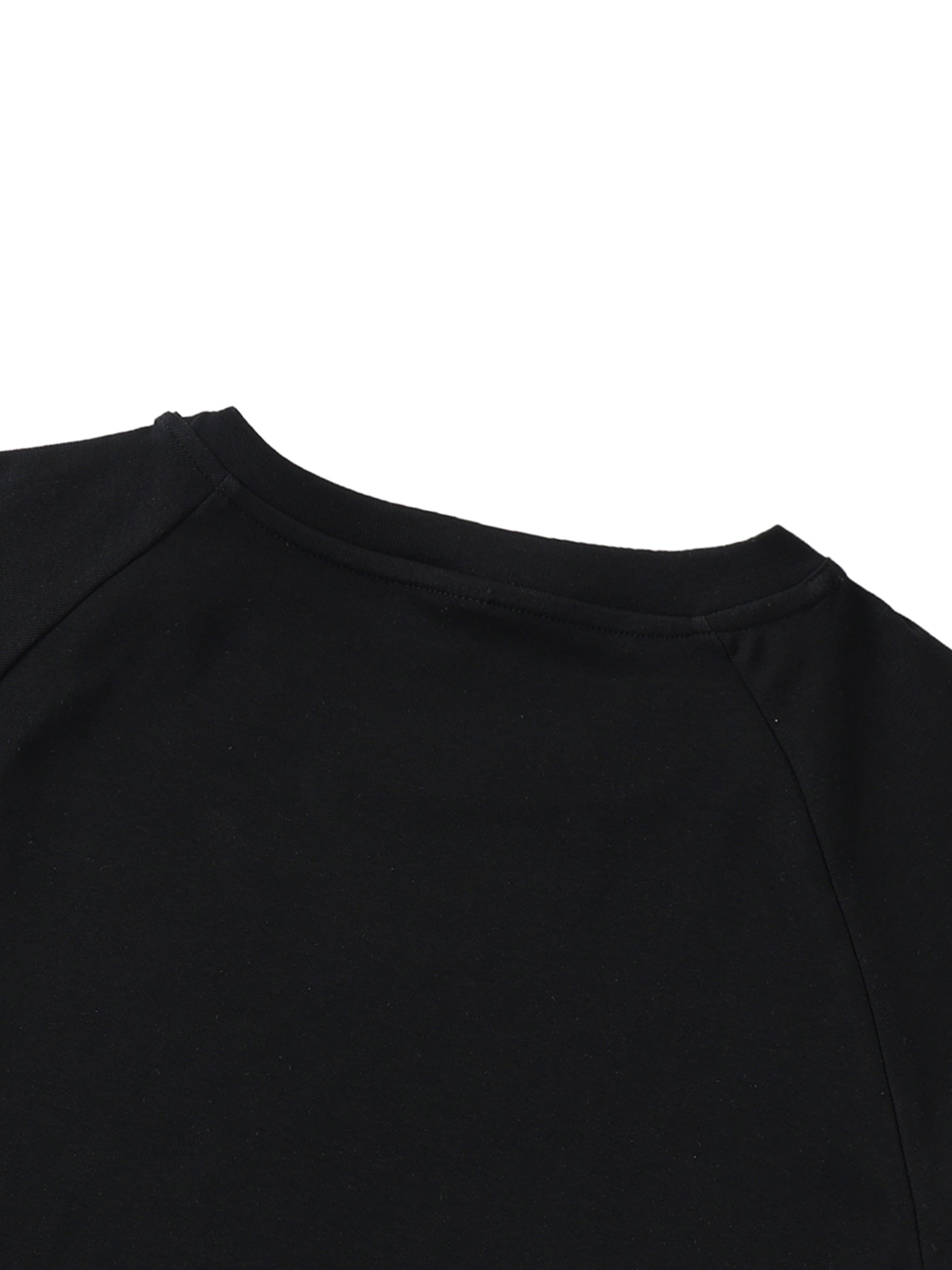 Solid Color Raglan Sleeve Crop Top