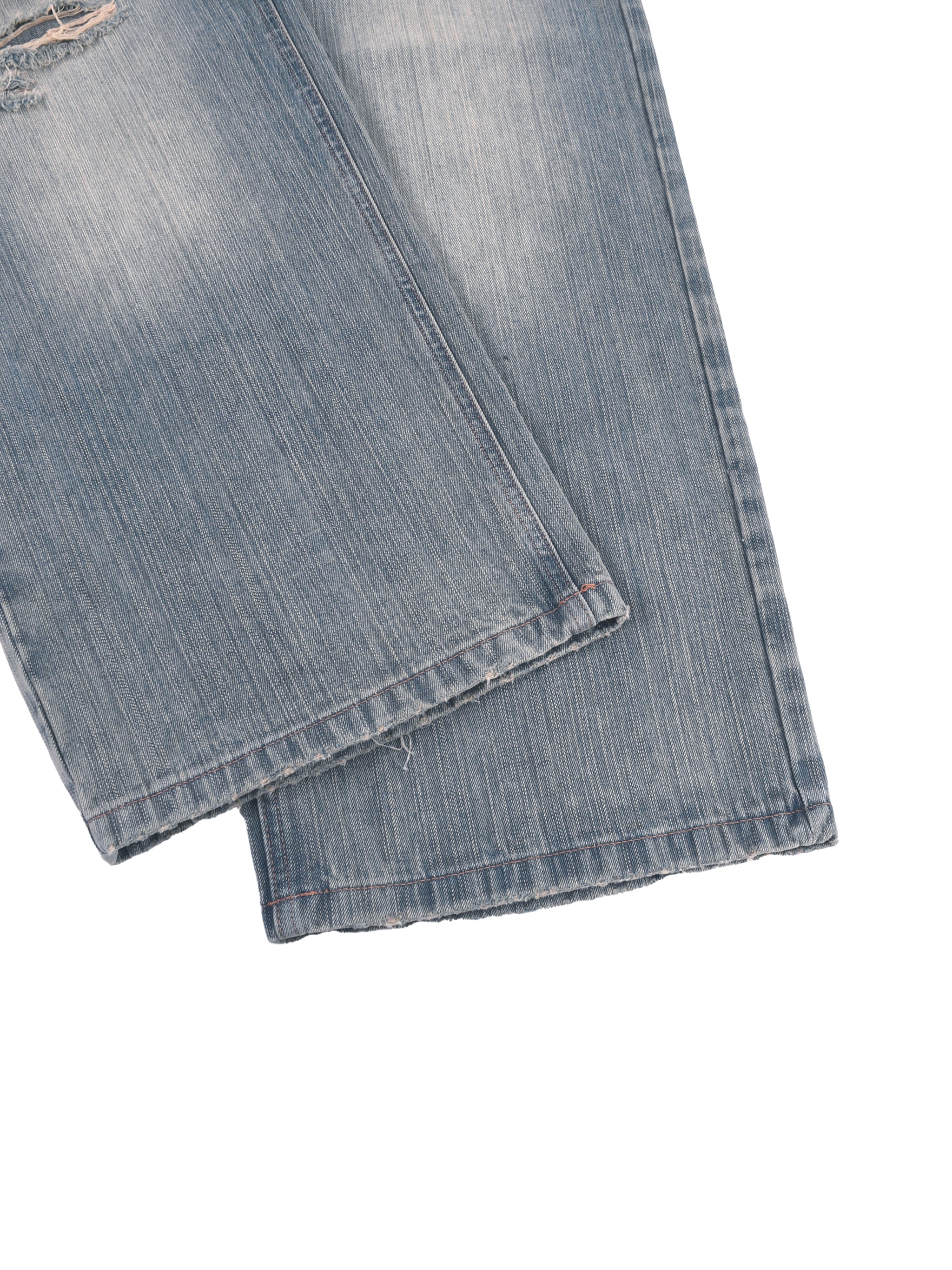 Vintage Wash Distressed Denim Jeans